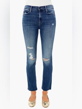 MOTHER Mid Rise Dazzler Ankle Fray, size 30